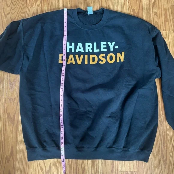 Harley-Davidson Motorcyles Santa Maria California Black Orange Sweatshirt Sz 3XL - Picture 4 of 7